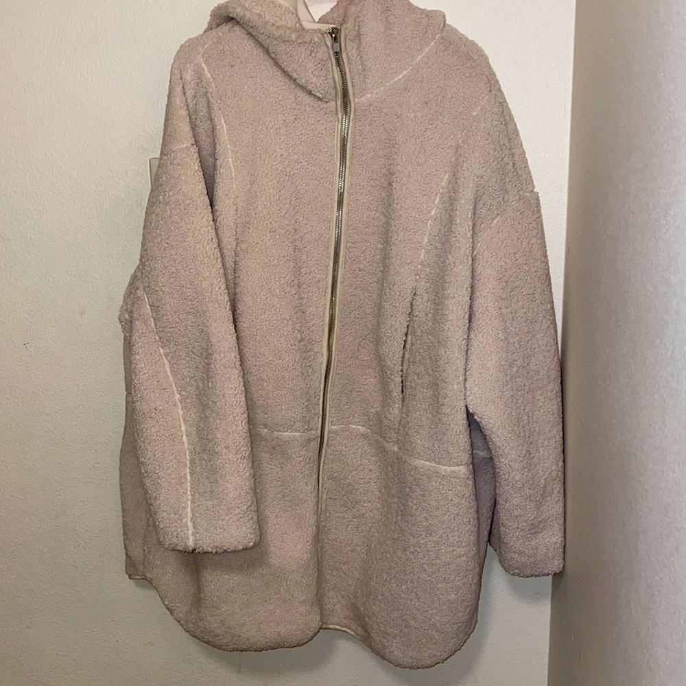 Teddy hooded long jacket from H&M in 2XL